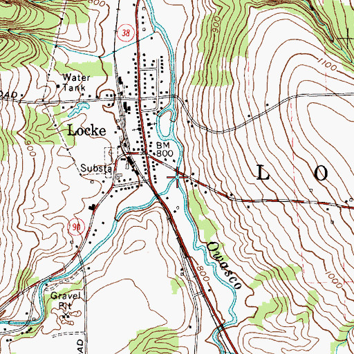 Topographic Map of Hemlock Creek, NY