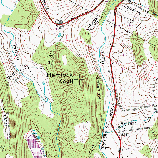 Topographic Map of Hemlock Knoll, NY