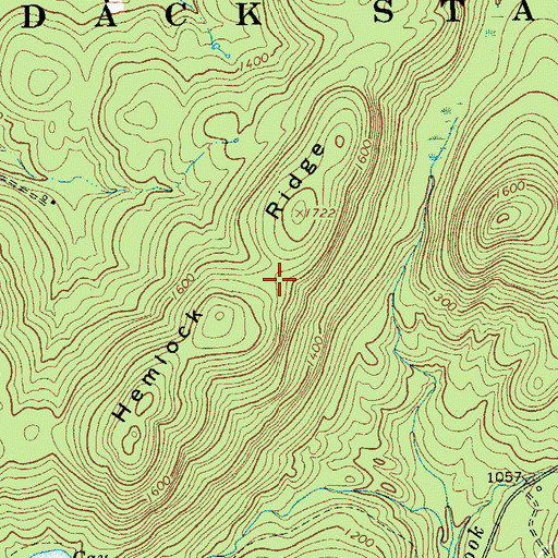 Topographic Map of Hemlock Ridge, NY
