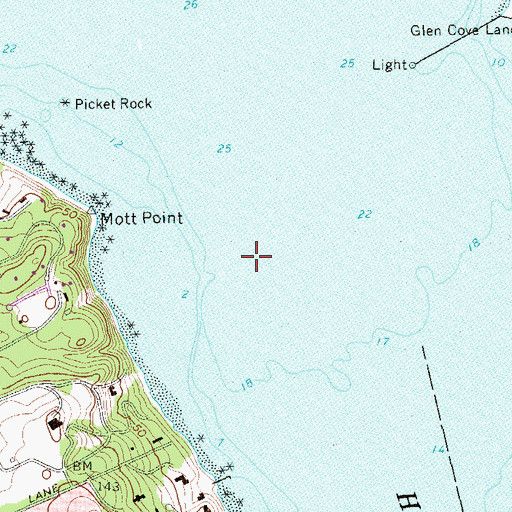 Topographic Map of Hempstead Harbor, NY