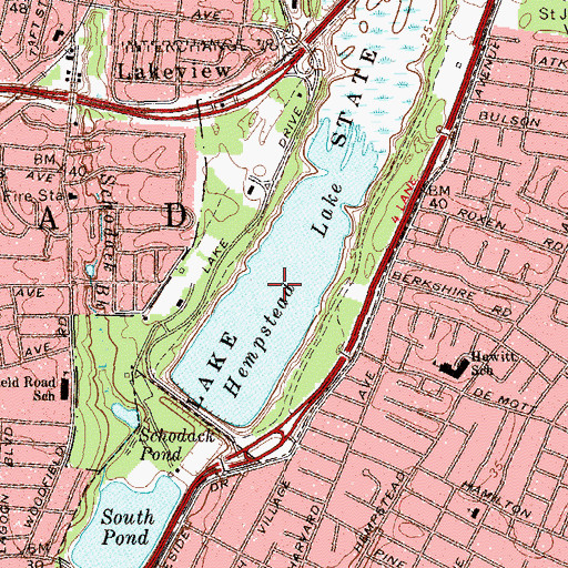 Topographic Map of Hempstead Lake, NY