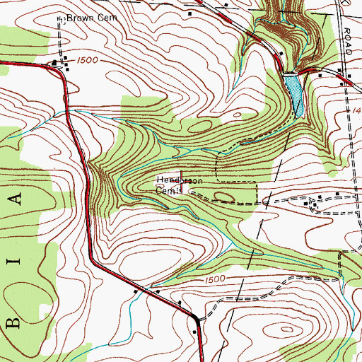 Topographic Map of Henderson Cemetery, NY