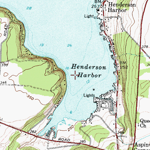 Topographic Map of Henderson Harbor, NY
