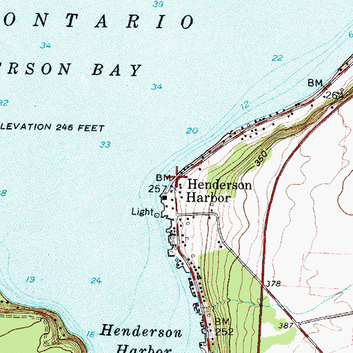 Topographic Map of Henderson Harbor, NY