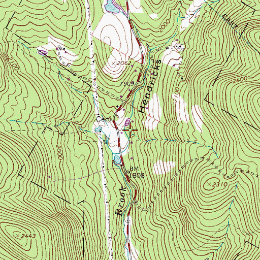 Topographic Map of Hendricks Hollow, NY