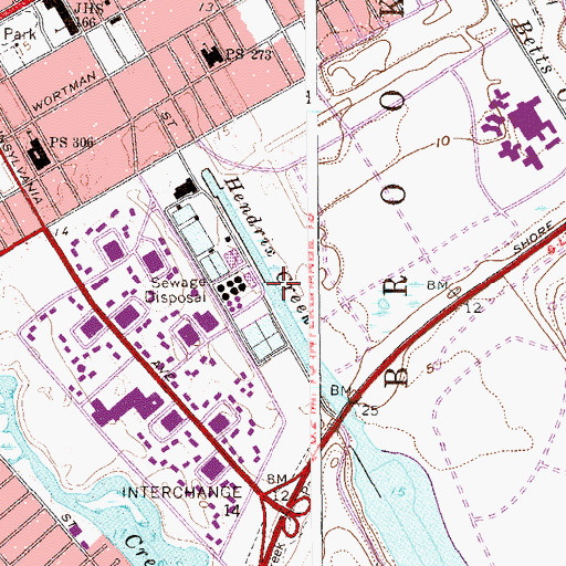 Topographic Map of Hendrix Creek, NY