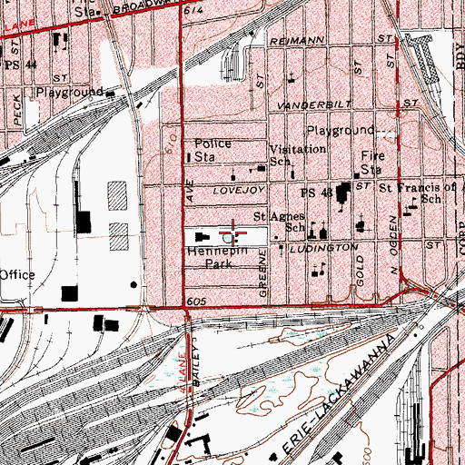 Topographic Map of Hennepin Park, NY