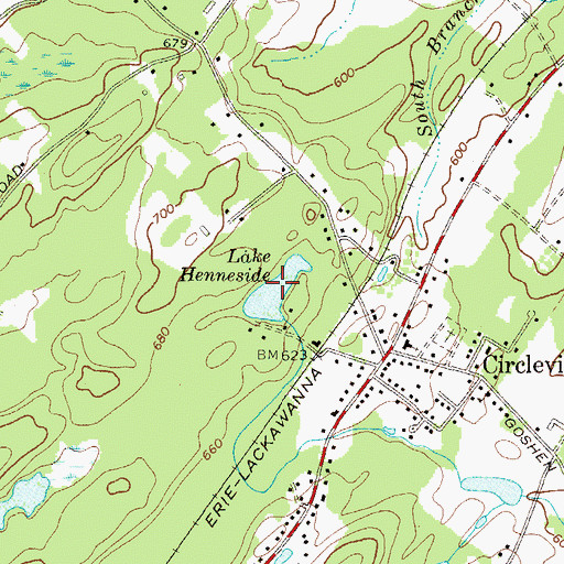 Topographic Map of Lake Henneside, NY