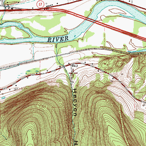 Topographic Map of Henyon Hollow, NY