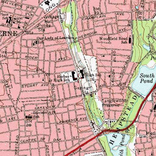 Topographic Map of Howard T Herber Middle School, NY