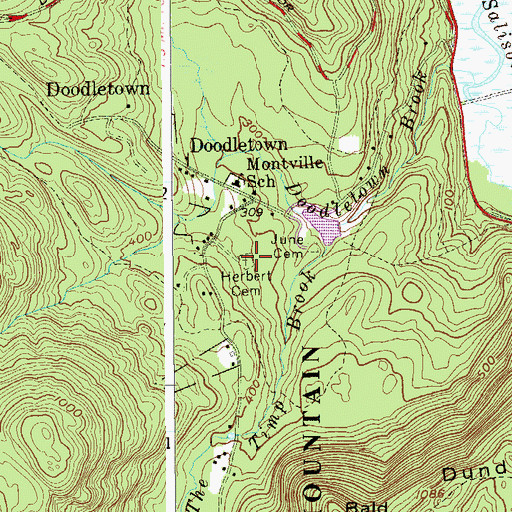 Topographic Map of Herbert Cemetery, NY