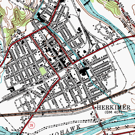 Topographic Map of Herkimer, NY