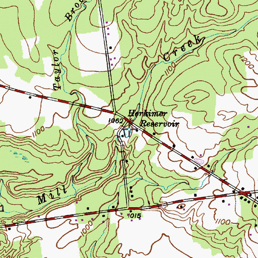 Topographic Map of Herkimer Reservoir, NY