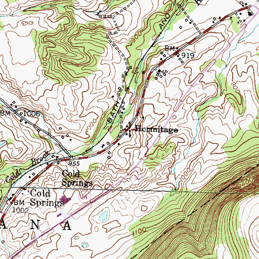 Topographic Map of Hermitage, NY