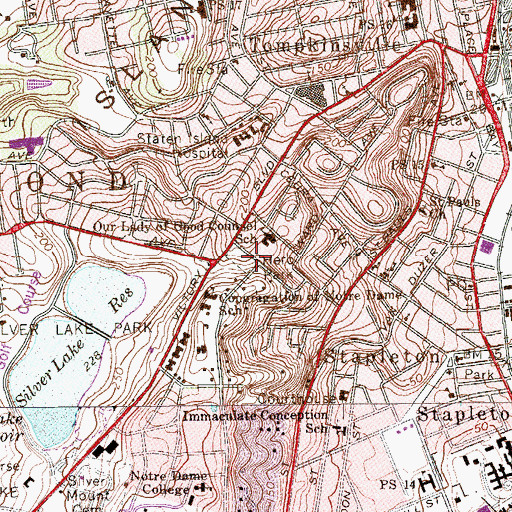 Topographic Map of Hero Park, NY
