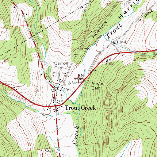 Topographic Map of Herrick Hollow, NY