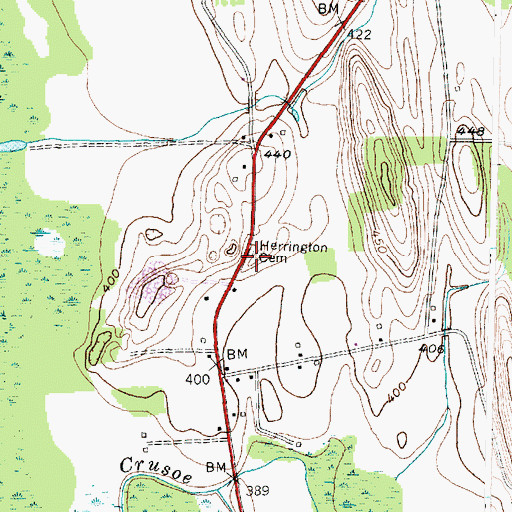 Topographic Map of Herrington Cemetery, NY