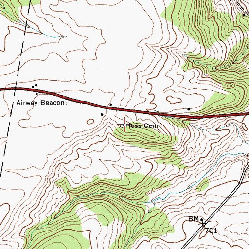 Topographic Map of Hess Cemetery, NY