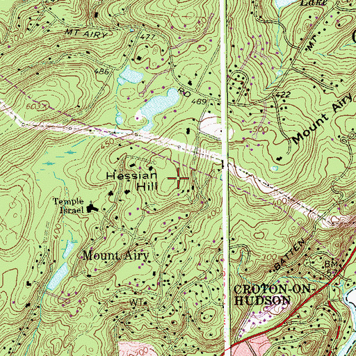Topographic Map of Hessian Hill, NY