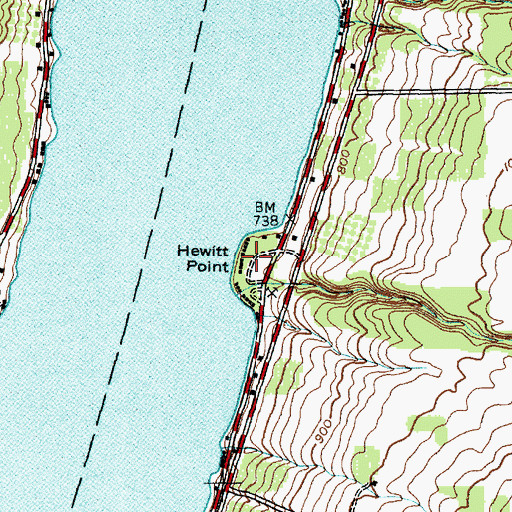 Topographic Map of Hewitt Point, NY