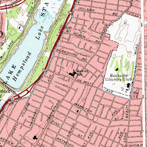 Topographic Map of Hewitt School, NY