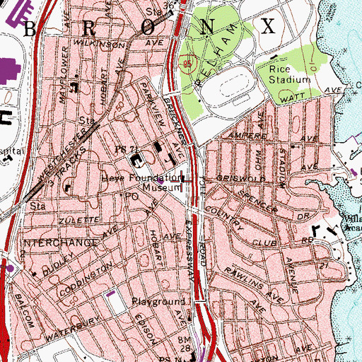 Topographic Map of Museum of the American Indian Heye Foundation Annex (historical), NY