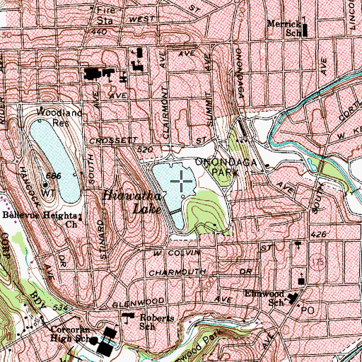 Topographic Map of Hiawatha Lake, NY