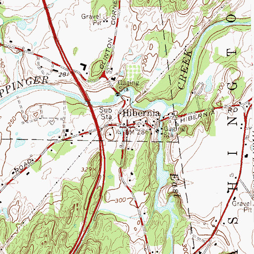 Topographic Map of Hibernia, NY