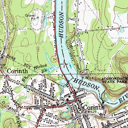 Topographic Map of Hickok Brook, NY