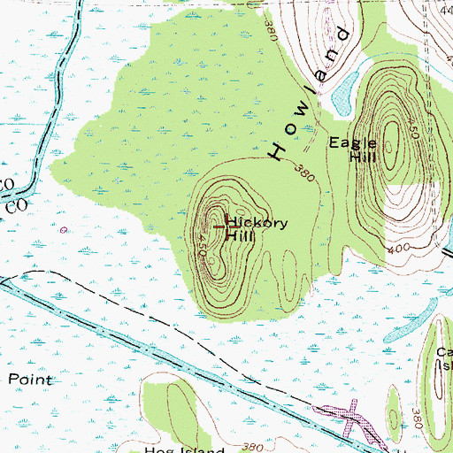 Topographic Map of Hickory Hill, NY