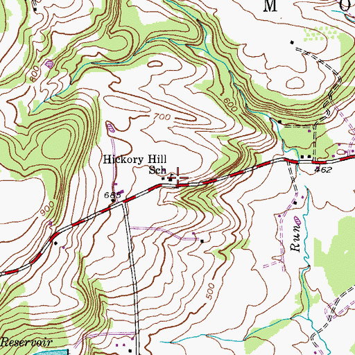 Topographic Map of Hickory Hill School (historical), NY