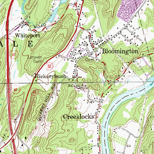 Topographic Map of Hickorybush, NY