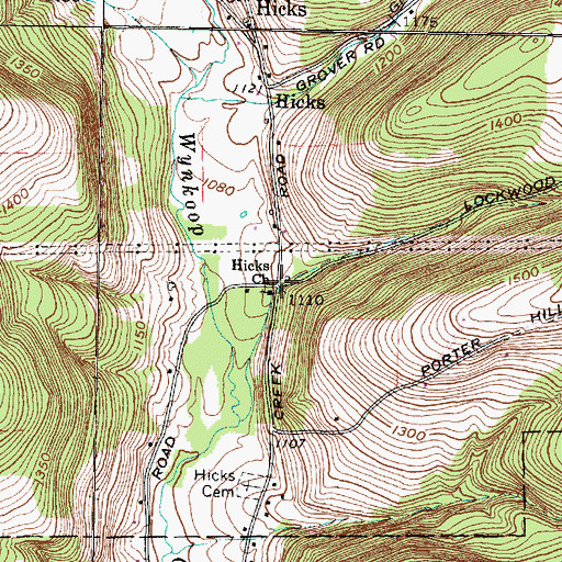 Topographic Map of Hicks Church, NY