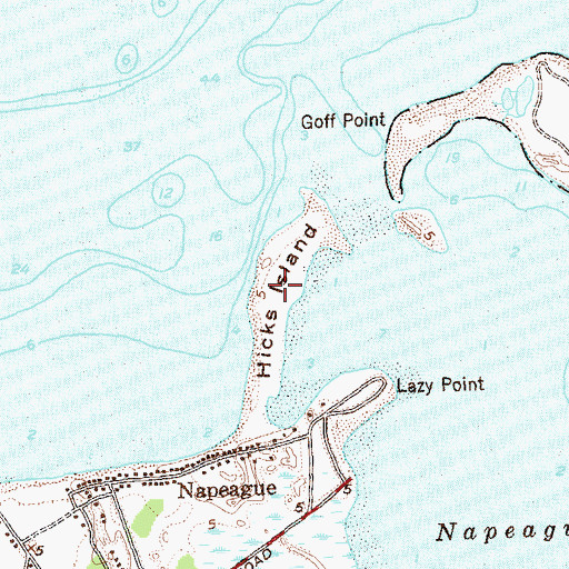 Topographic Map of Hicks Island, NY