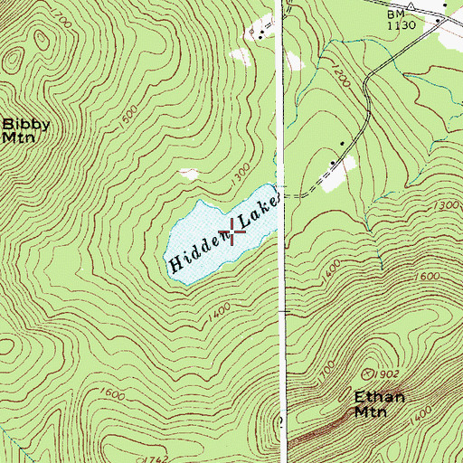 Topographic Map of Hidden Lake, NY