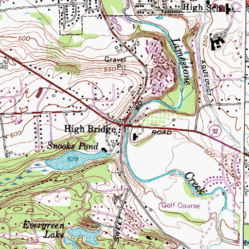 Topographic Map of High Bridge, NY