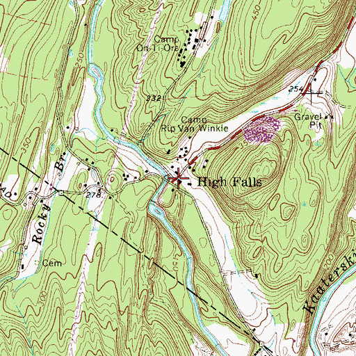 Topographic Map of High Falls, NY
