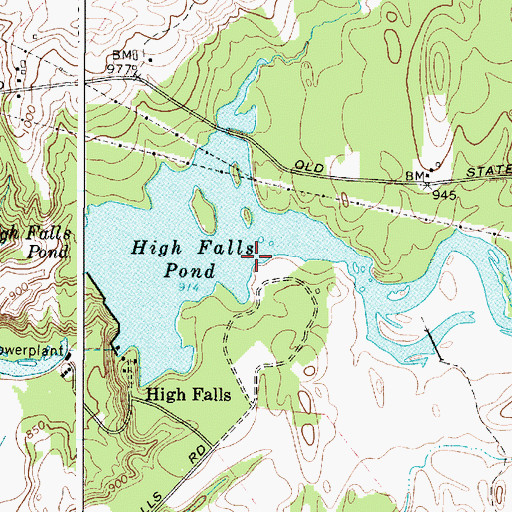 Topographic Map of High Falls Pond, NY