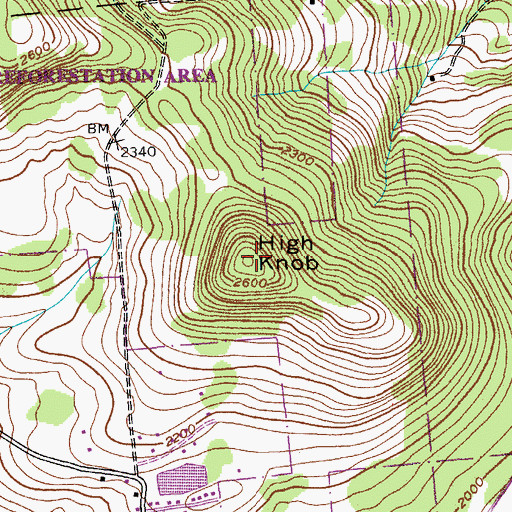Topographic Map of High Knob, NY
