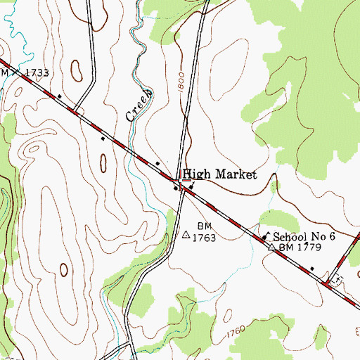 Topographic Map of High Market, NY