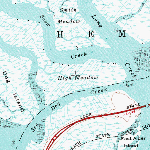 Topographic Map of High Meadow, NY