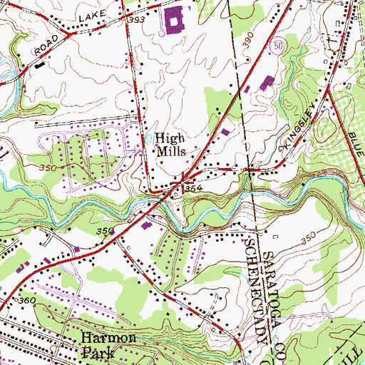 Topographic Map of High Mills, NY
