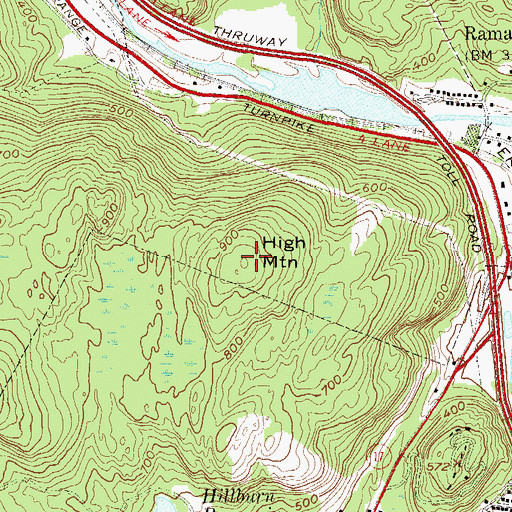 Topographic Map of High Mountain, NY