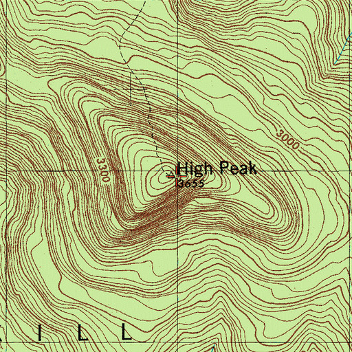 Topographic Map of High Peak, NY
