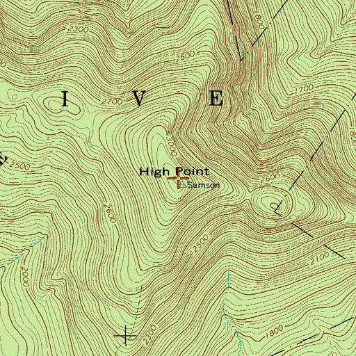 Topographic Map of High Point, NY