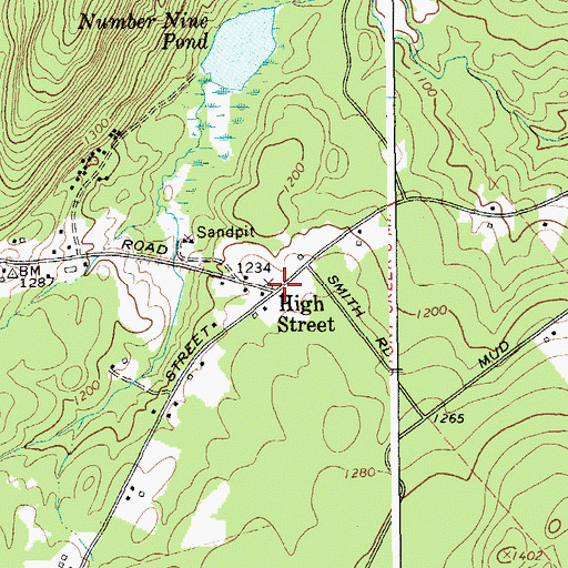 Topographic Map of High Street, NY