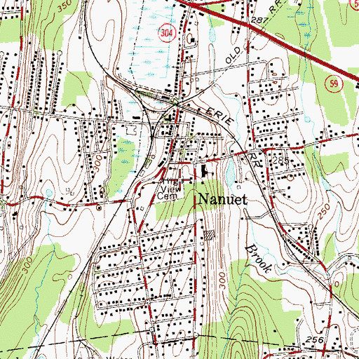 Topographic Map of High View Cemetery, NY
