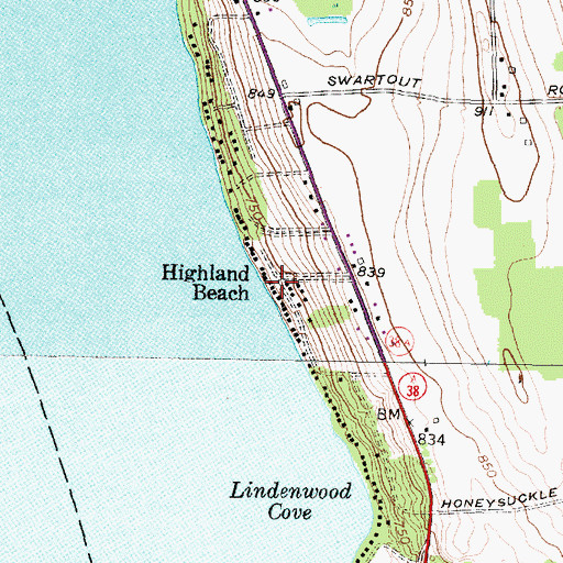Topographic Map of Highland Beach, NY