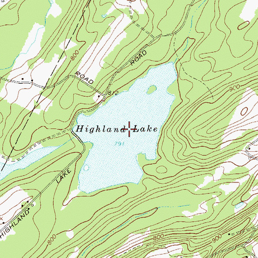 Topographic Map of Highland Lake, NY