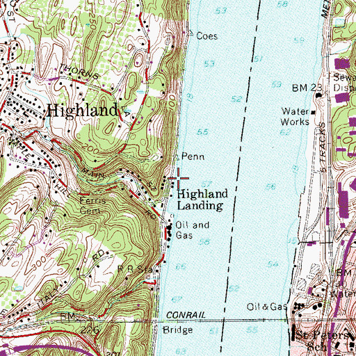 Topographic Map of Highland Landing, NY